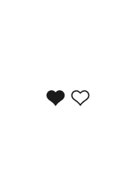 2 heart- white black
