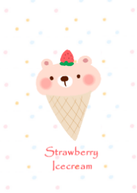 くまの苺アイスクリーム
