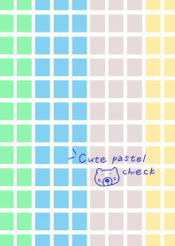 Cute pastel check <1>-4 (bear)
