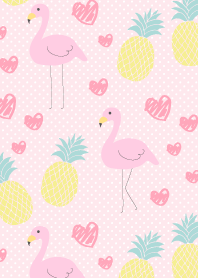 フラミンゴとパイナップル-ピンクドット-