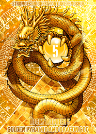 Golden pyramid and dragon god Lucky 5