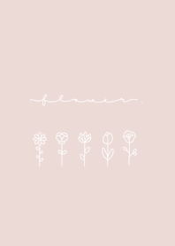 5 flowers /pink gray