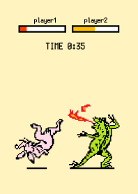 レトロ格闘ゲーム鳥獣戯画ドット絵ピクセル