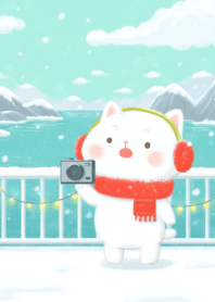 Christmas Warm cat cute m123