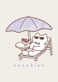 purple ribbon cat(vacation)pastel