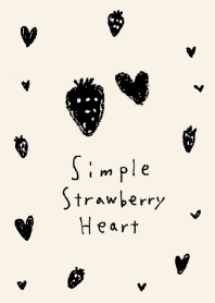簡單的 草莓 心 黑色的 淺褐色的