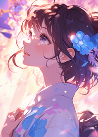 紫花樹下的美女❤
