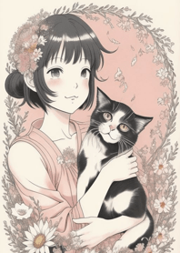 Girl and cat ySyga