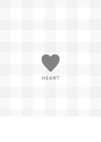 Heart&Gingham check//White&Dull Gray 09