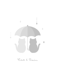 貓和傘 / white gray