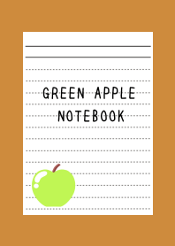GREEN APPLE NOTEBOOK/BROWN/ORANGE