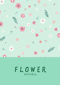 FLOWER MINT GREEN-NATURAL 60