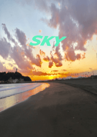 Sky9 夕日の浜べ
