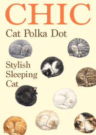 Chic sleeping Cat Polka Dot_white4