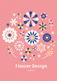 Flower Design-pink navy-