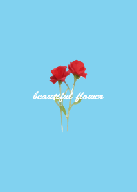 simple love flower Theme Happy blue