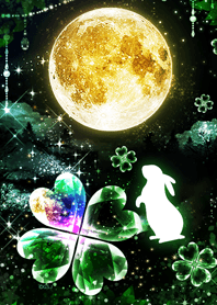 ✨2023年運気UP✨満月とウサギとクローバー