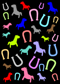 Horse and horseshoe theme - black