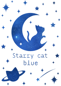 Starry cat blue