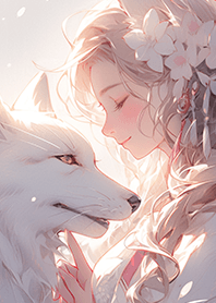 夢幻白狐狸與狐狸女孩❤