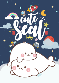 อุ๋งๆ แมวน้ำตัวกลม กาแล็กซี่ สีฟ้านาวี