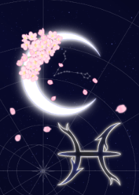 双鱼月亮和樱花