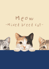 Meow - Mixed breed cat 01 - NAVY BLUE