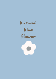 Simple dull blue and flowers