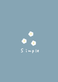 ブルーベージュ。ホワイトの小さなお花。