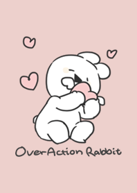 Over Action Rabbit -Pink beige-