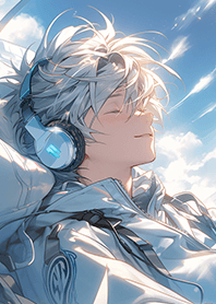 음악을 듣고 휴식을 취하는 잘생긴 남자 ❤