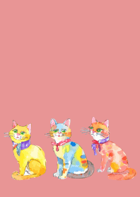 cat playing tricks on light pink