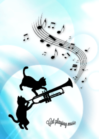 Cat playing music Trumpet Ver.
