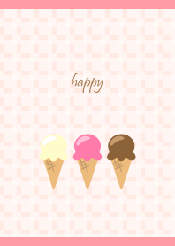 sweet ice cream on light pink