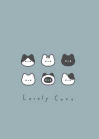 6 cats (line)/ mint gray