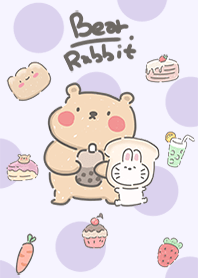 cute bear & little Rabbit