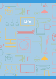Home appliances on blue JP