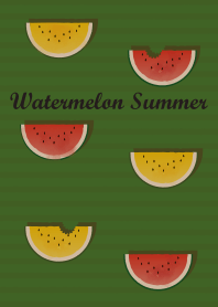 Watermelon summer + forest green