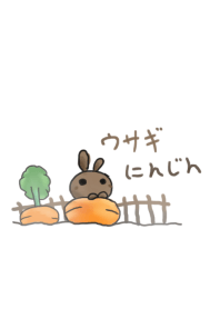 rabbit of staring . carrot