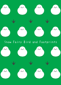 Snow Fairy Bird and Footprintsj-GREEN-WH