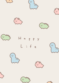 Smile Dinosaurs(pattern)/beige.