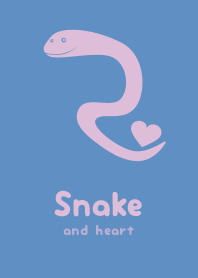 Snake & heart Pale pastel blue