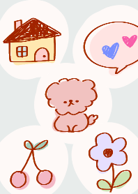 Toy poodle and cute hand-drawn