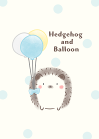 Hedgehog and Balloon Dot -blue-