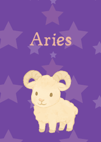 Cute Aries on purple
