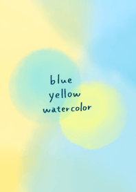 simple blue yellow watercolor