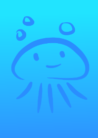 Jellyfish and the blue sea