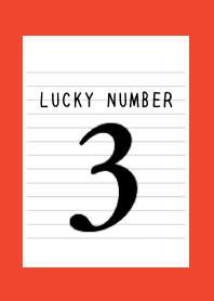LUCKY NUMBER 3 NOTEBOOK/RED