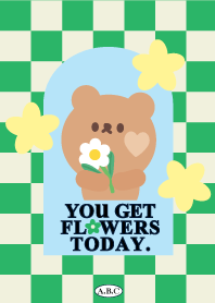 bearry cute - you get flowers today.