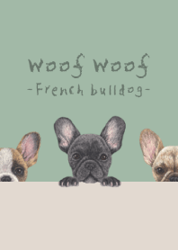 Woof Woof - French bulldog - DUSTY GREEN